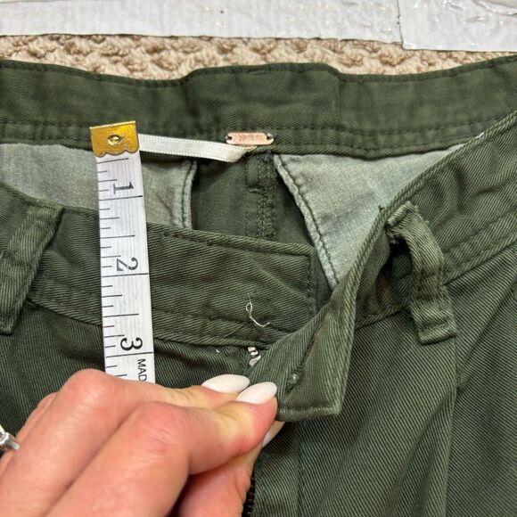 Ladies Free People Army Green High Rise Pleat Front Pants Size 6 - Picture 9 of 11